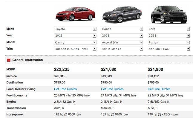 Compare Popular Cars Side-by-Side | AutoGuide.com