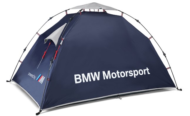 bmw motorsport tent can be pitched in two minutes