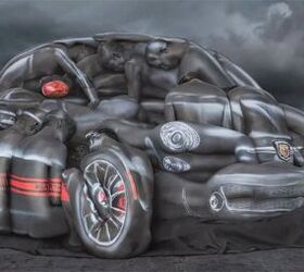 fiat 500 abarth recreated with women body paint