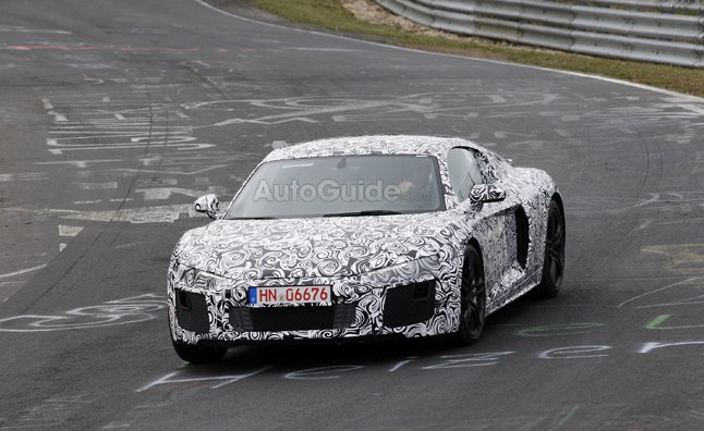 2016 audi r8 spied testing at the nrburgring