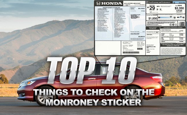 Top 10 Things To Check On A New Car Sticker