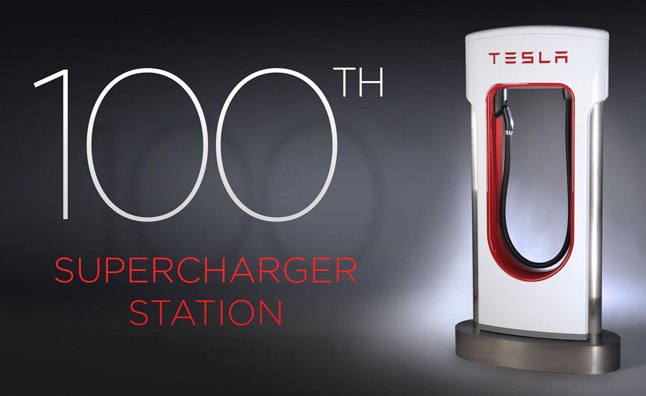 Tesla Marks 100th Supercharger Station