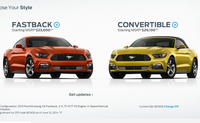 2015 Mustang Configurator Launched