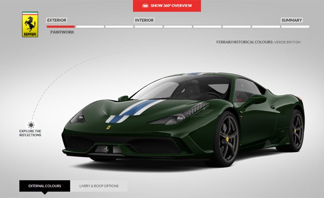 Ferrari 458 Speciale Configurator: Build Your Dream Car