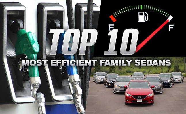 top 10 most fuel efficient non hybrid family sedans