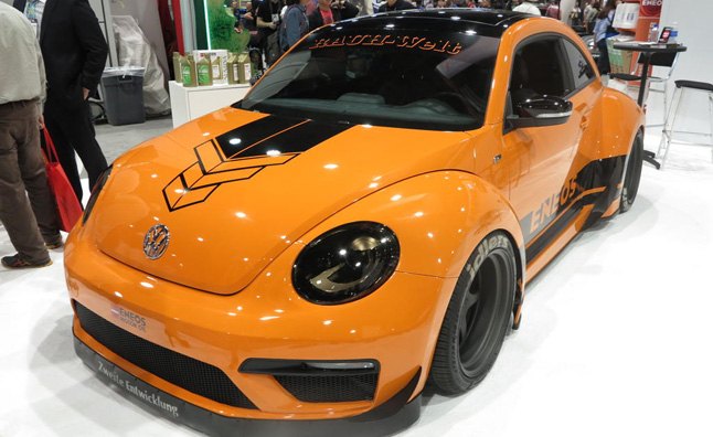 wide body vw beetle shines at sema