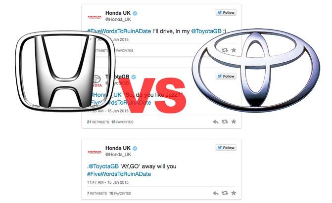 Honda UK, Toyota UK Face Off on Twitter