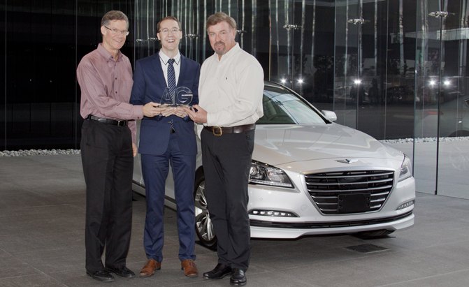 We Deliver the AutoGuide.com 2015 Car of the Year Award to Hyundai