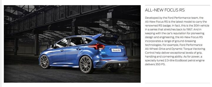 2016 ford focus rs makes 345 hp