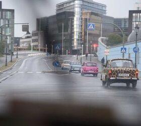 driving the depressing crappy communist era trabant across berlin