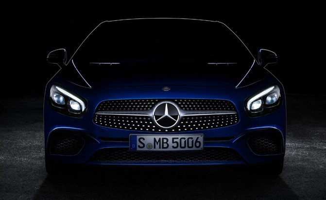teaser for mercedes sl class facelift shows amg gt inspired styling