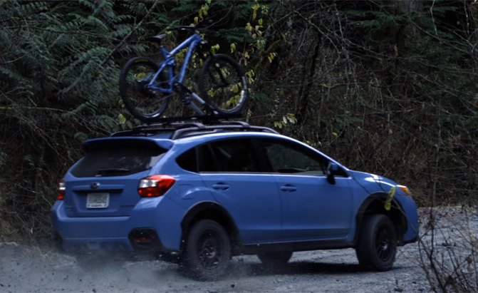 Watch Freestyle Biker Play With Subaru Crosstrek in Its Natural Element