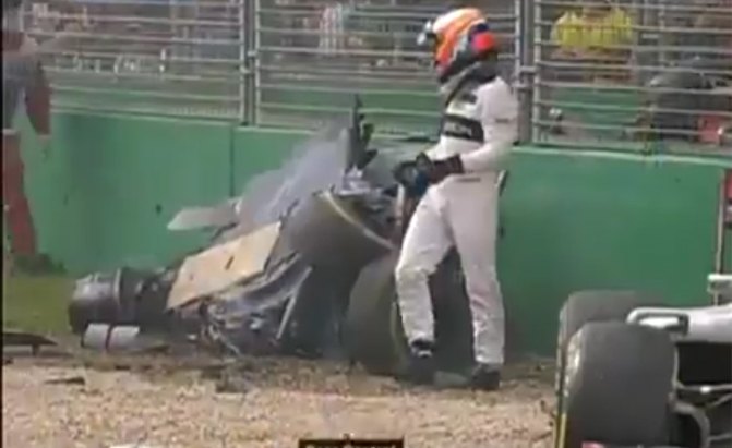 Fernando Alonso Involved in Terrifying Formula 1 Crash