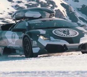 this lamborghini driving up a glacier is the most outrageous thing you ll see today