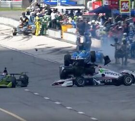 Watch a Scary IndyCar Pit Lane Crash Involving Three Race Cars