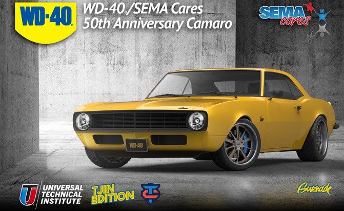 wd 40 sema cares team up for custom 50th anniversary camaro