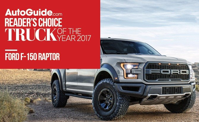 ford f 150 raptor wins 2017 autoguide com reader s choice truck of the year award