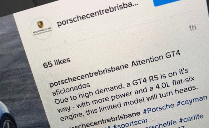 A Porsche Dealer Just Spilled the Beans on the Cayman GT4 RS