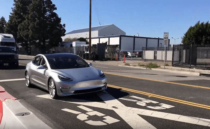 Tesla Model 3 Prototype Caught Cruising Down the Street