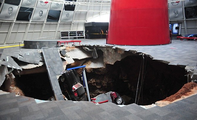 learn how car swallowing sinkholes form