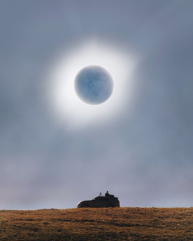land rover wins for having the coolest solar eclipse photo so far