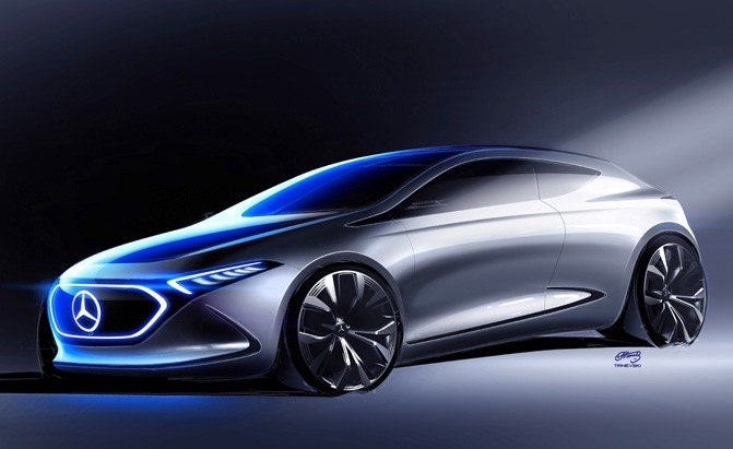 mercedes teases its compact electric hatch again
