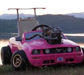 a barbie car with a real engine looks like a good time
