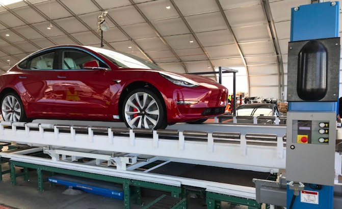 the first tesla model 3 with a performance pack has been built