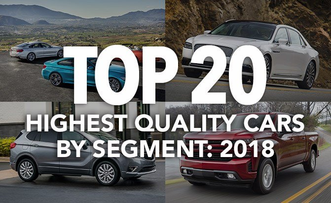 Top 20 Highest Quality Cars by Segment: 2018