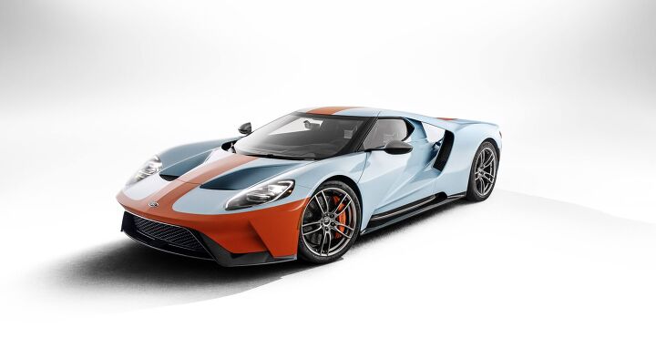 The new 2019 Ford GT Heritage Edition honors the legendary American Gulf Oil-sponsored Ford GT40 by featuring the most famous paint scheme in motorsports - plus a set of additional exclusive touches.
