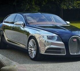 possible four door bugatti spotted hiding under wraps
