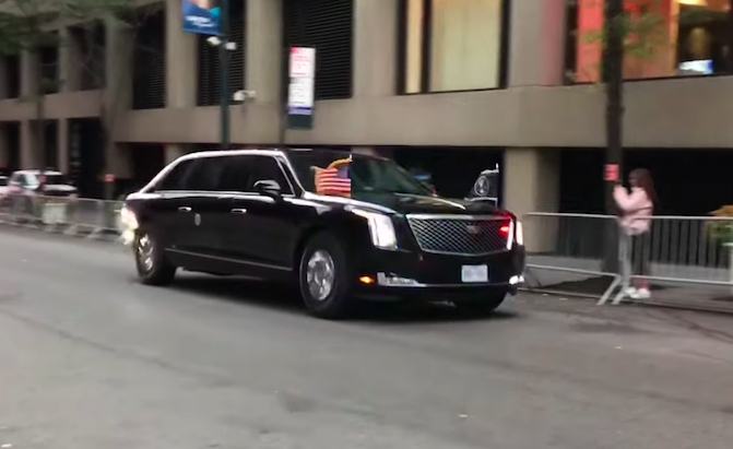 Trump's Presidential Limo Hits the Streets in New York City