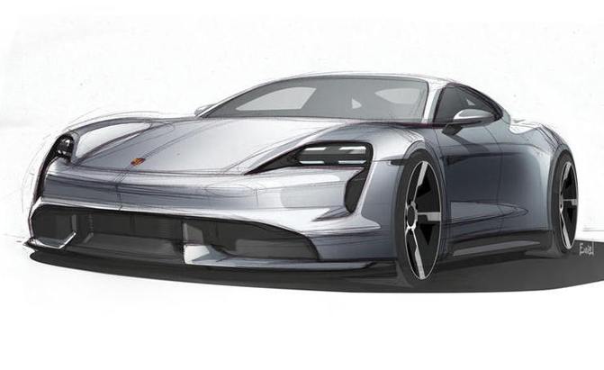 Porsche Taycan Sketch Teases Production Model, Launch Date Confirmed