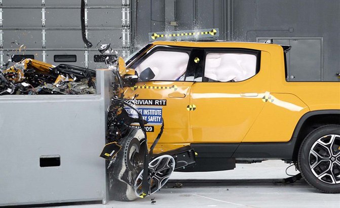 rivian r1t crash tested earns iihs top safety pick award