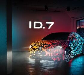 the volkswagen id 7 is an aerodynamic camoflauged ev sedan debuting at ces 2023
