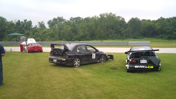 enmo racing civic breaks autobahn street fwd time attack record gets rear ended