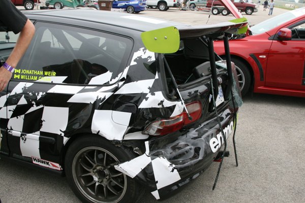 enmo racing civic breaks autobahn street fwd time attack record gets rear ended