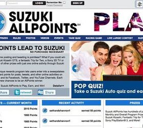 suzuki allpoints social media campaign will have you tweeting to win a 2011 kizashi
