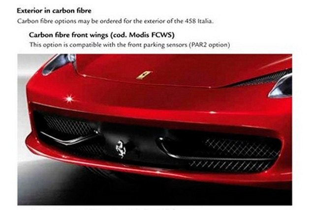 Ferrari 458 Italia Gets New Carbon Fiber Accessories