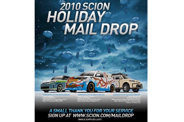 Scion Holiday Mail Drop: Care Packages of Swag for Servicemen and Women