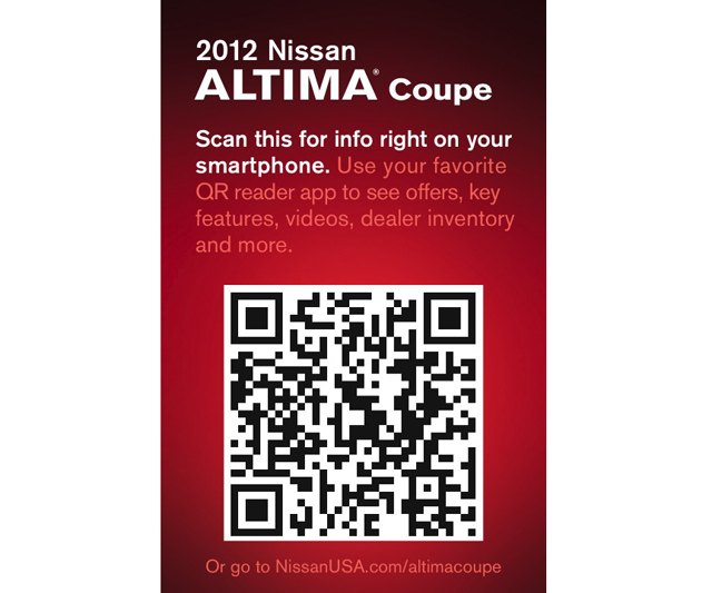 nissan launches qr smartphone code campaign for 2012 models