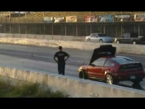 Drag Racing Honda CRX Destroyed When Flywheel Flies Loose [video]