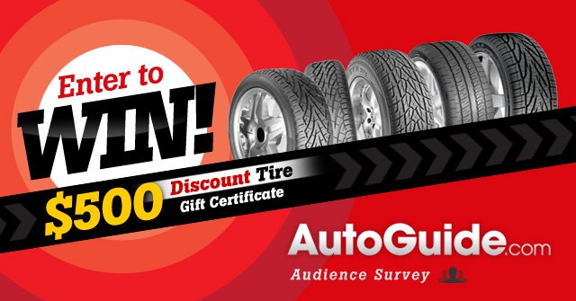Win a $500 Discount Tire Gift Card for Completing the AutoGuide, J.D. Power Survey