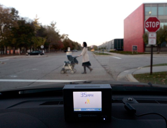 gm developing vehicle to vehicle and vehicle to infrastructure communication systems