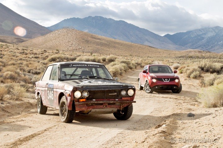 nissan juke vs datsun 510 duke it out in the dirt video