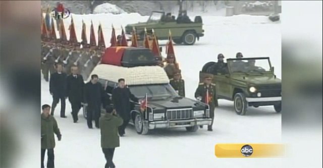 kim jong il rides a 1976 lincoln hearse to his grave video