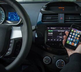 As of 2013, users of the Chevrolet MyLink infotainment system with a compatible iPhone (4S and newer) running iOS 6, will be able to direct Siri, a voice recognition system, to perform a number of tasks while they safely keep their eyes on the road and their hands on the wheel. (Photo by Steve Fecht…