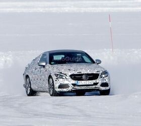Mercedes C-Class Coupe Spied Sideways in the Snow