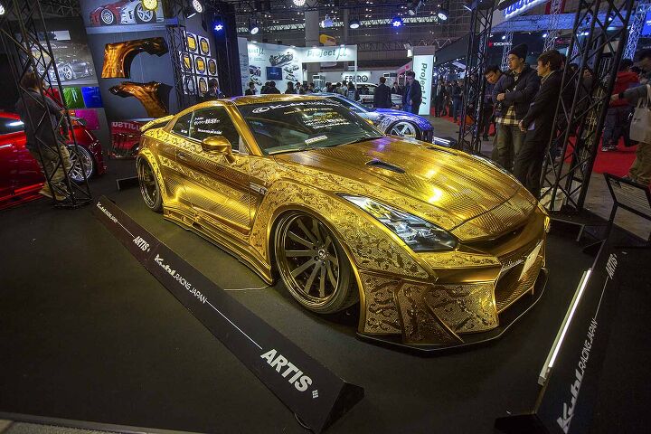 This Embossed Gold Nissan GT-R is All Sorts of Crazy