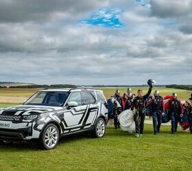 Land Rover Discovery Intelligent Folding Seats Tested by Bear Grylls While Skydiving